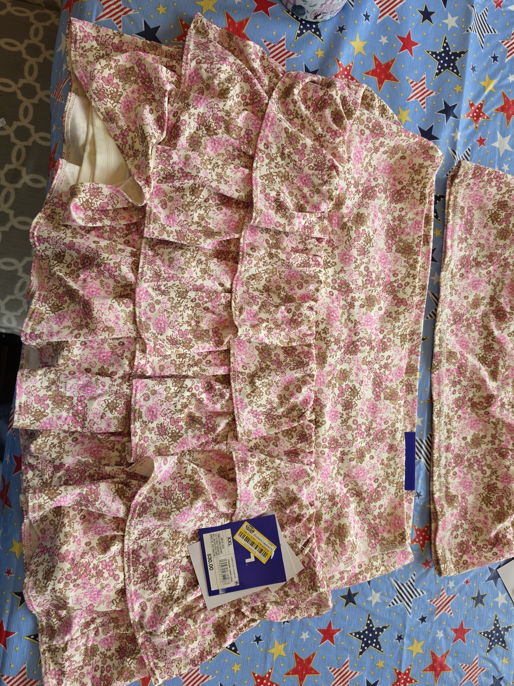 NWT JoyLab Pink Floral Tiered Athletic Skort And Top Set - 2 Pieces - Picture 6 of 9